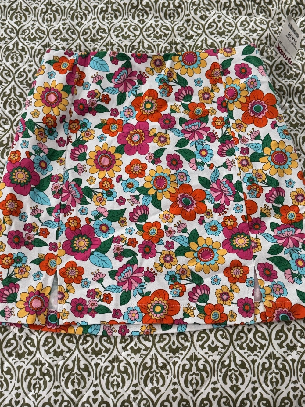 T.J.Maxx Floral Mini Skirt - White, Orange, Pink, Yellow, Blue, Green